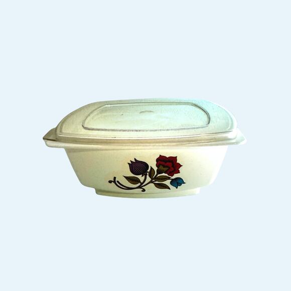 Vintage Hefty Floral Food Container w/ Lid – 1 Pint – Retro Cottagecore Kitchen - Picture 7 of 7